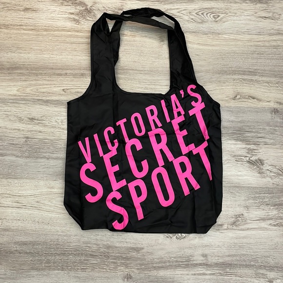 Victoria's Secret Handbags - Victoria’s Secret Sport Black with Pink Letters Lightweight Tote One Size